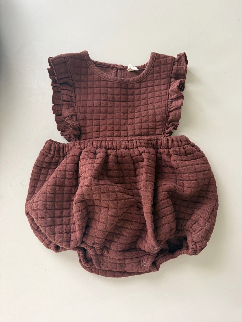 Quincy Mae Quilted Ruffle Bubble Romper